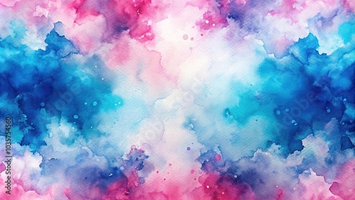 abstract watercolor with pink and blue pattern close-up