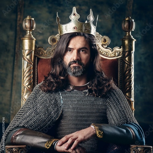 medieval king, AI generated photo