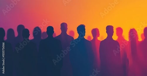 Diverse Business Silhouettes. AI generated illustration.