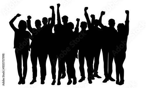 Silhouettes, Protesting People Silhouettes, Group of Protesters, Silhouette, Protest, Demonstration, Support, Activist, Black, Strike, Picket
