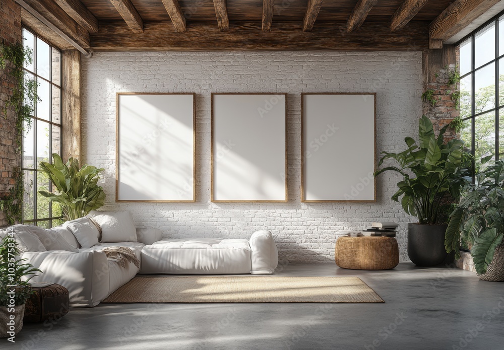 Fototapeta premium Modern Loft Interior.