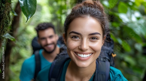 Adventurous friends exploring a stunning waterfall during a refreshing summer hike surrounded by lush greenery and a serene natural landscape