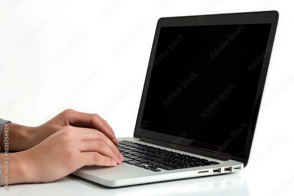 Laptop Typing Focus. AI generated illustration. Laptop Typing Focus. AI generated illustration.