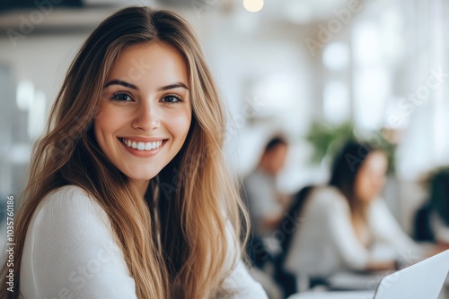 Focused Woman Working on Laptop, Delivering Customer Support