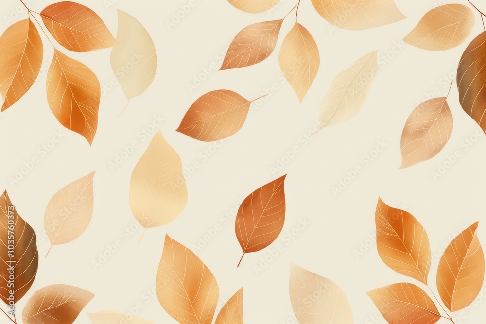 Elegant Autumn Abstract with Geometric Leaf Patterns in Muted Gold, Orange, and Brown Tones Elegant Autumn Abstract with Geometric Leaf Patterns in Muted Gold, Orange, and Brown Tones