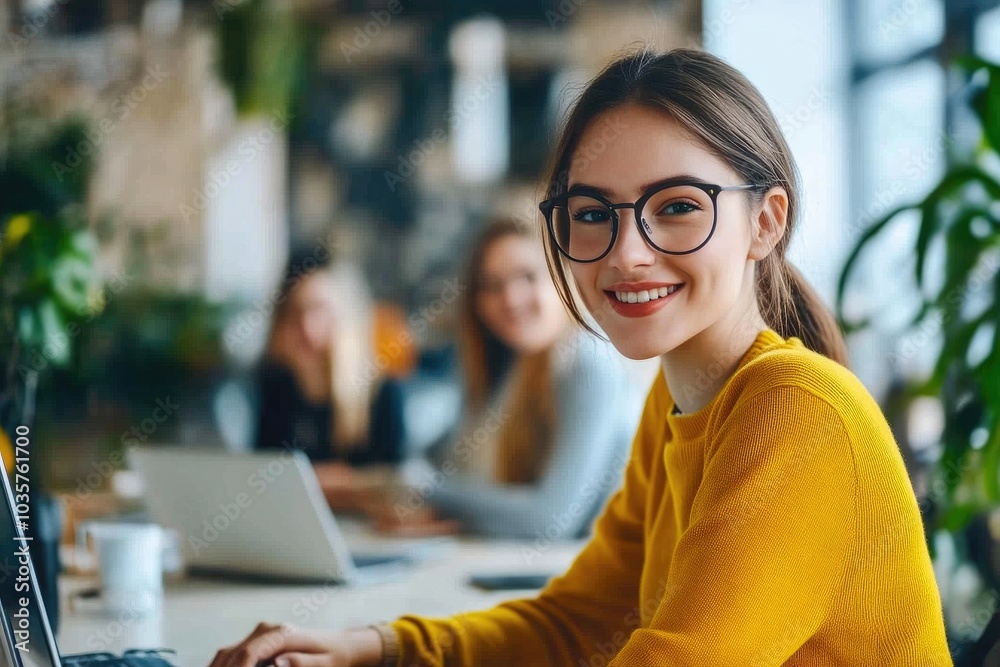 Dedicated Woman Working on Customer Queries with a Smile Dedicated Woman Working on Customer Queries with a Smile