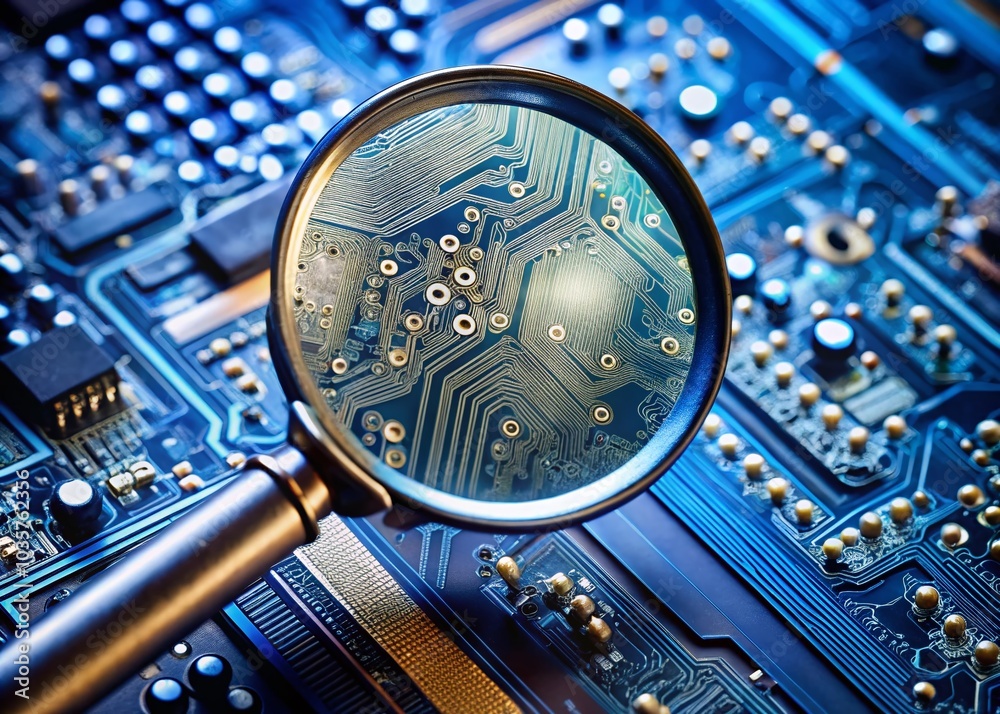 Macro Photography of Magnifying Glass Over Computer Hardware for AI ...