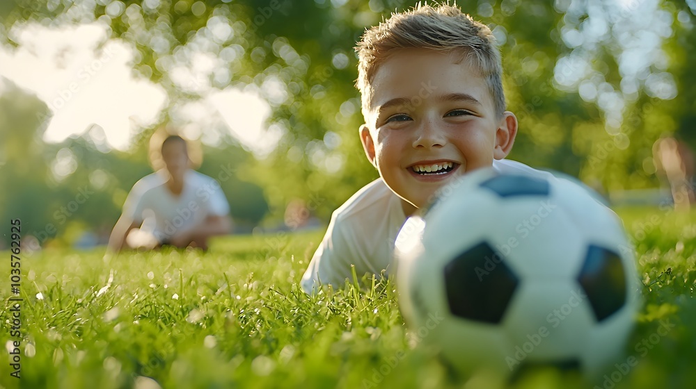 Group of friends enthusiastically engaged in a friendly soccer game surrounded by the verdant landscape of a vibrant park on a warm summer day Group of friends enthusiastically engaged in a friendly soccer game surrounded by the verdant landscape of a vibrant park on a warm summer day