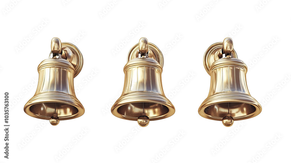 Elegant Collection of Christmas Bells Isolated on a Clear Background Generative AI Elegant Collection of Christmas Bells Isolated on a Clear Background Generative AI