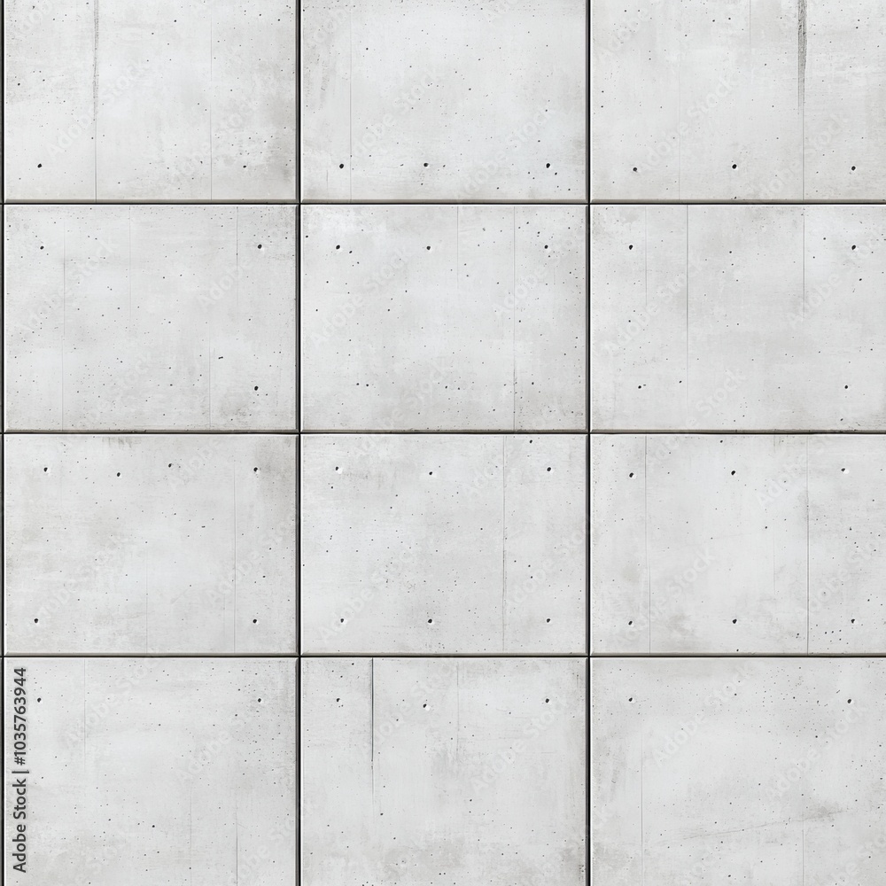 Naklejka premium A gray concrete surface divided into nine square tiles, showcasing a minimalistic and industrial design.