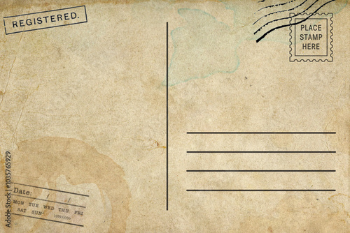 Blank of the old postcard with space for text