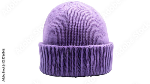 A purple beanie isolated on clear white background 