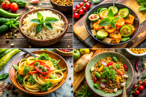 Different style Natural food (various cuisines)