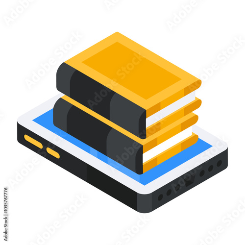 Creative design icon of online library 

