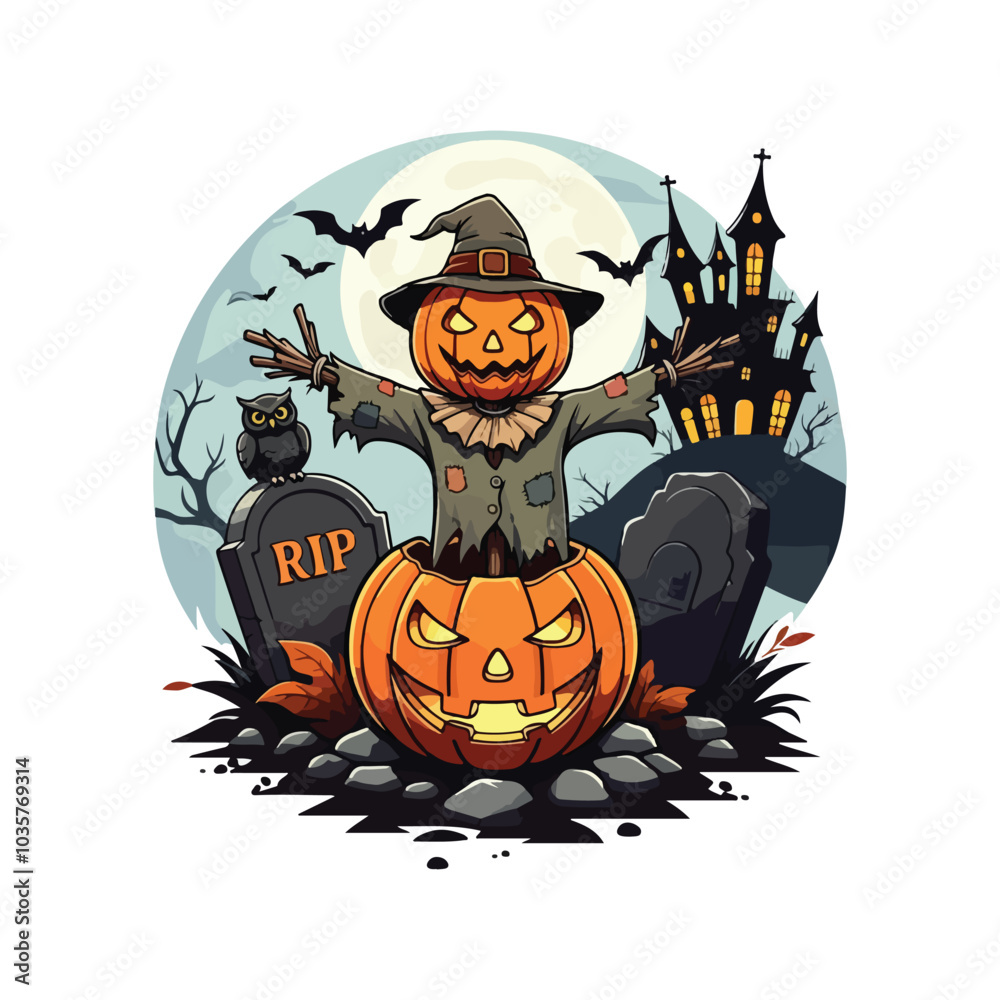 Creepy Halloween Vector Haunted House and Spooky Webs Creepy Halloween Vector Haunted House and Spooky Webs