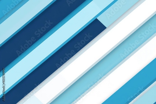 Blue and White Geometric Background. AI generated illustration.