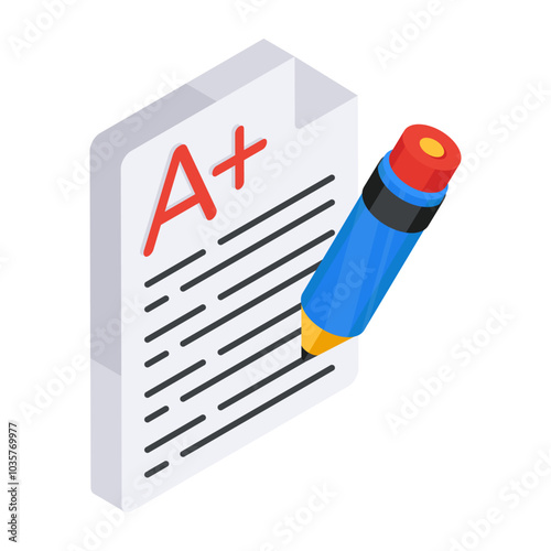Premium design icon of grade sheet


