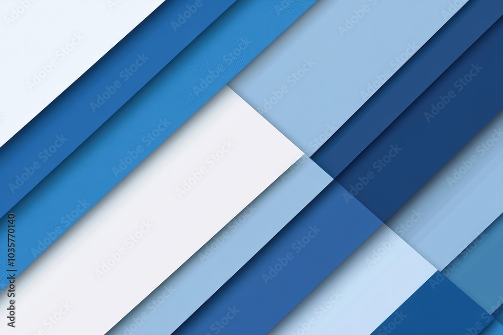 Fototapeta premium Blue and White Geometric Background. AI generated illustration.