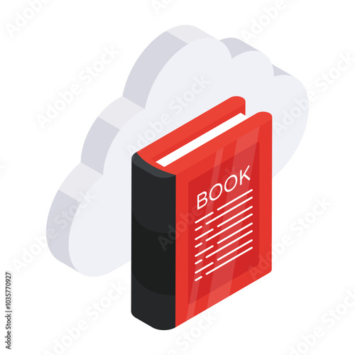 A colored design icon of cloud library

