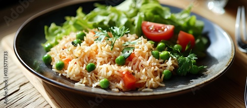 Delicious Rice Dish with Greens and Tomatoes