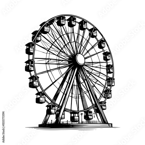 Ferris Wheel Sketch Style