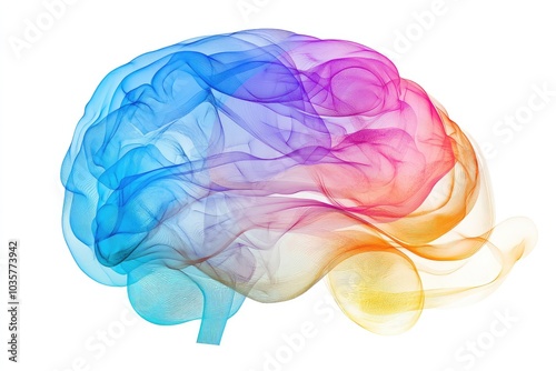 Geometric Brain Diagram. AI generated illustration.