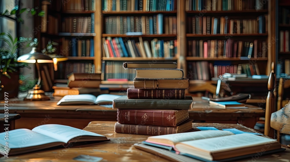 Online Courses and Virtual Lessons Featuring Books and Digital Devices, Creating an Engaging Learning Environment in Banner Format for Modern Education