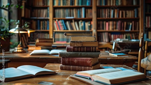 Online Courses and Virtual Lessons Featuring Books and Digital Devices, Creating an Engaging Learning Environment in Banner Format for Modern Education