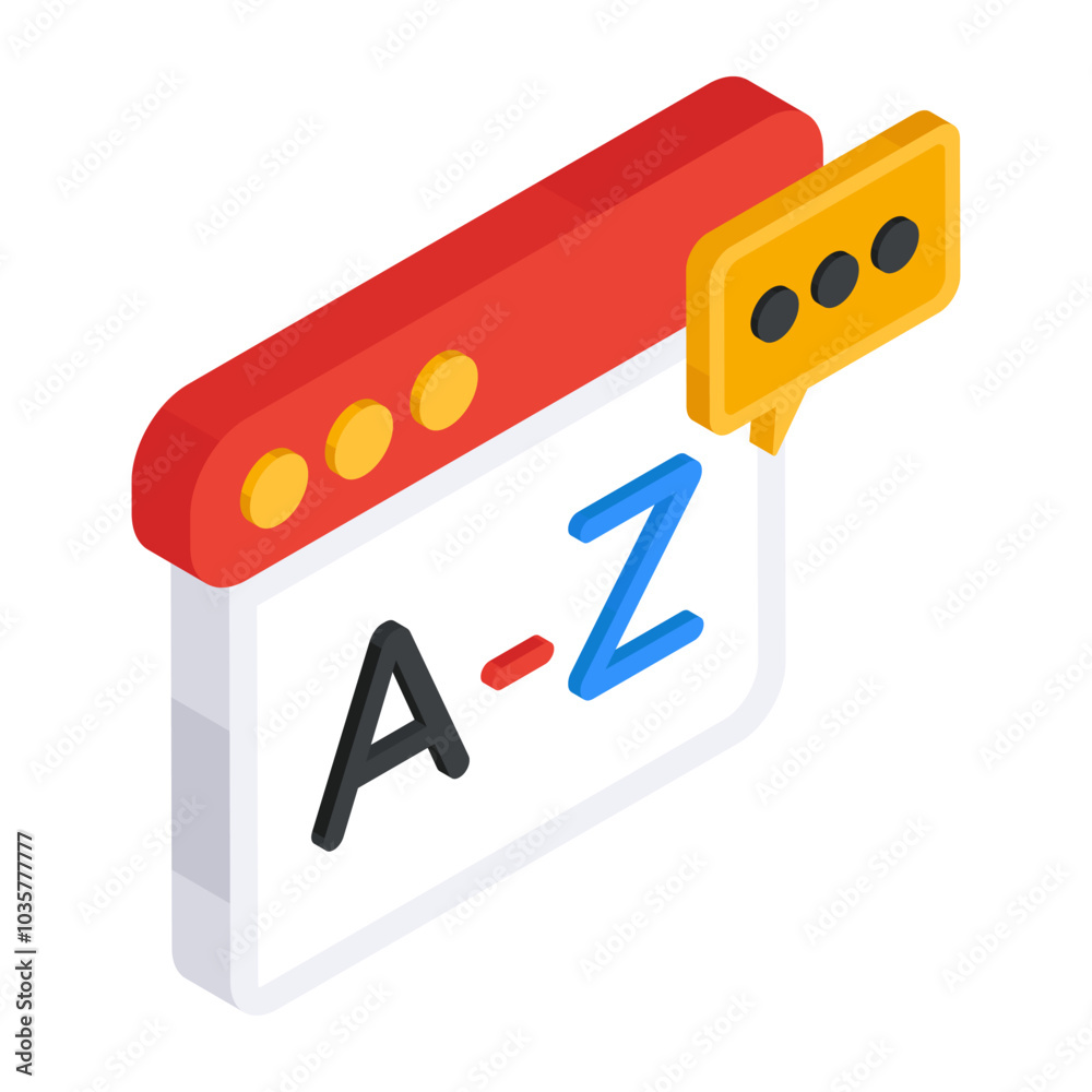 A flat isometric design icon of web vhat
A flat isometric design icon of web vhat