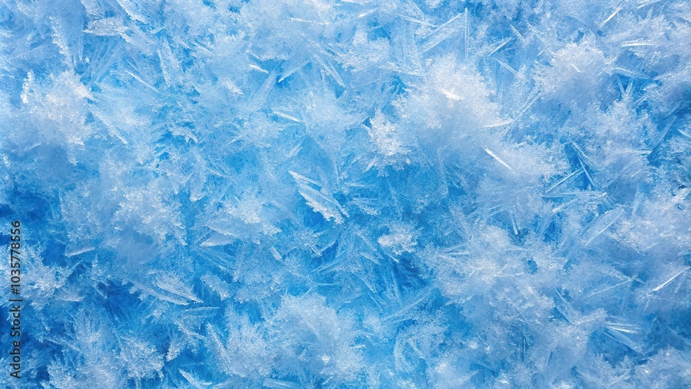 Fototapeta premium Abstract winter blue ice and snow texture seamless pattern