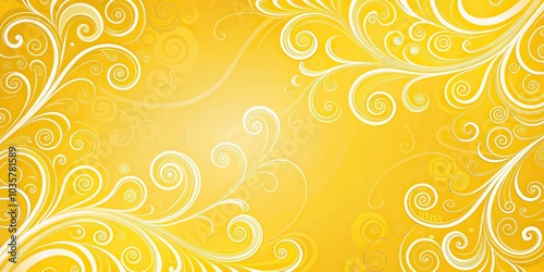 abstract yellow and white swirls on bright yellow background