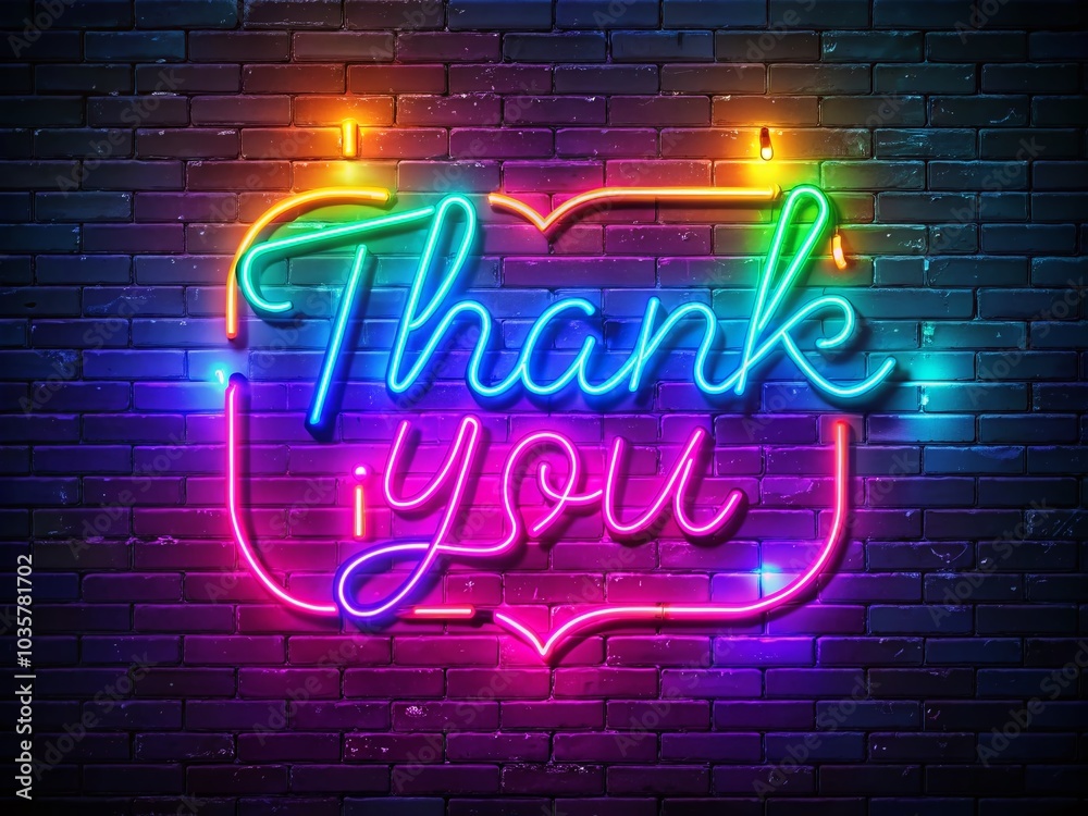 Neon Effect Thank You Portrait Photography for Vibrant Celebrations Neon Effect Thank You Portrait Photography for Vibrant Celebrations