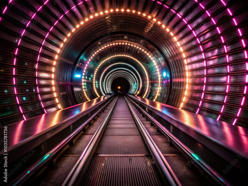Neon Equalizer Looping Tunnel with Bokeh Effect for Immersive Backgrounds Neon Equalizer Looping Tunnel with Bokeh Effect for Immersive Backgrounds