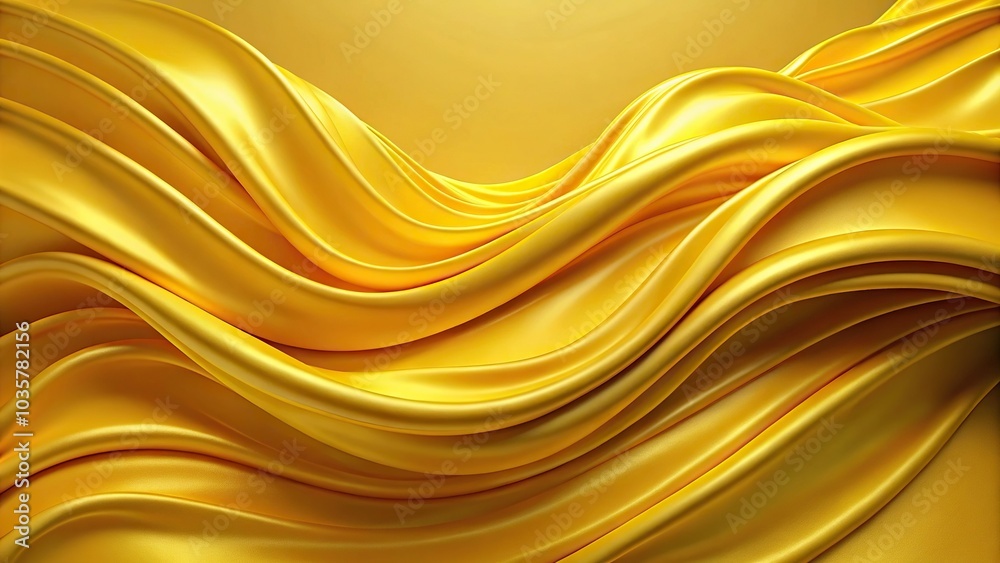 Abstract yellow fabric background with swoosh and curve designs, aerial view Abstract yellow fabric background with swoosh and curve designs, aerial view