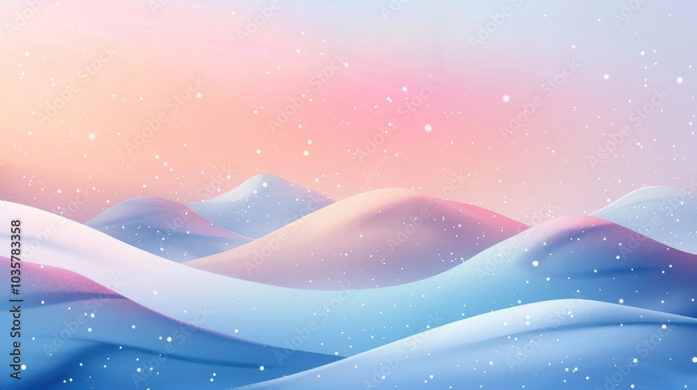 Abstract Winter Sunrise with Soft Gradients and Snowflakes - Perfect for Holiday Designs and Winter Themes Abstract Winter Sunrise with Soft Gradients and Snowflakes - Perfect for Holiday Designs and Winter Themes