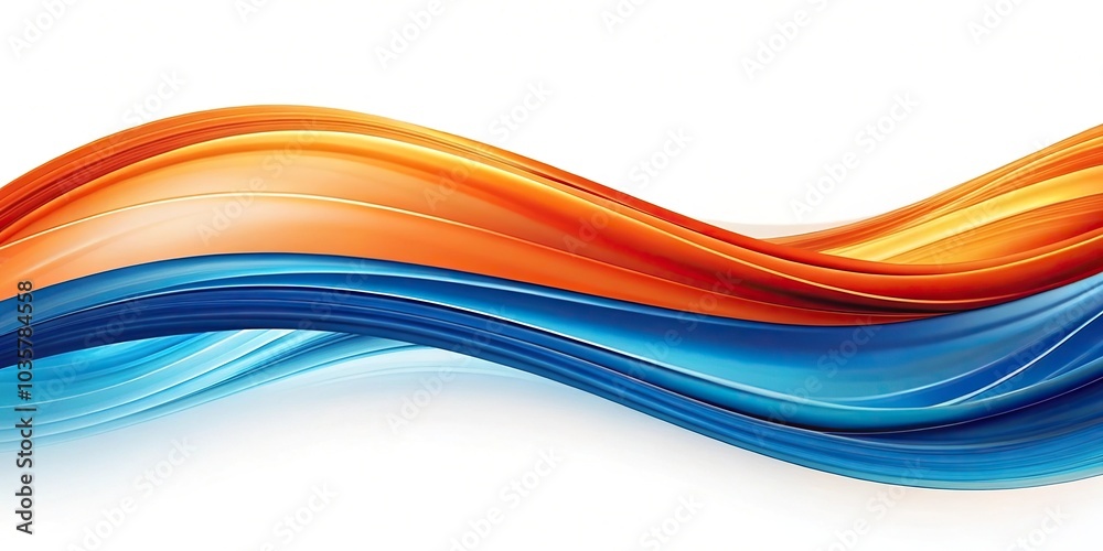 abstraction blue orange waves panorama abstraction blue orange waves panorama