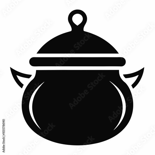 Black Metallurgy Pot vector silhouette on white background