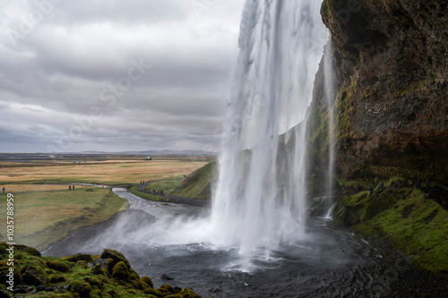 nature sceneries in the area surrounding the Seljalandsfoss waterfall, Iceland