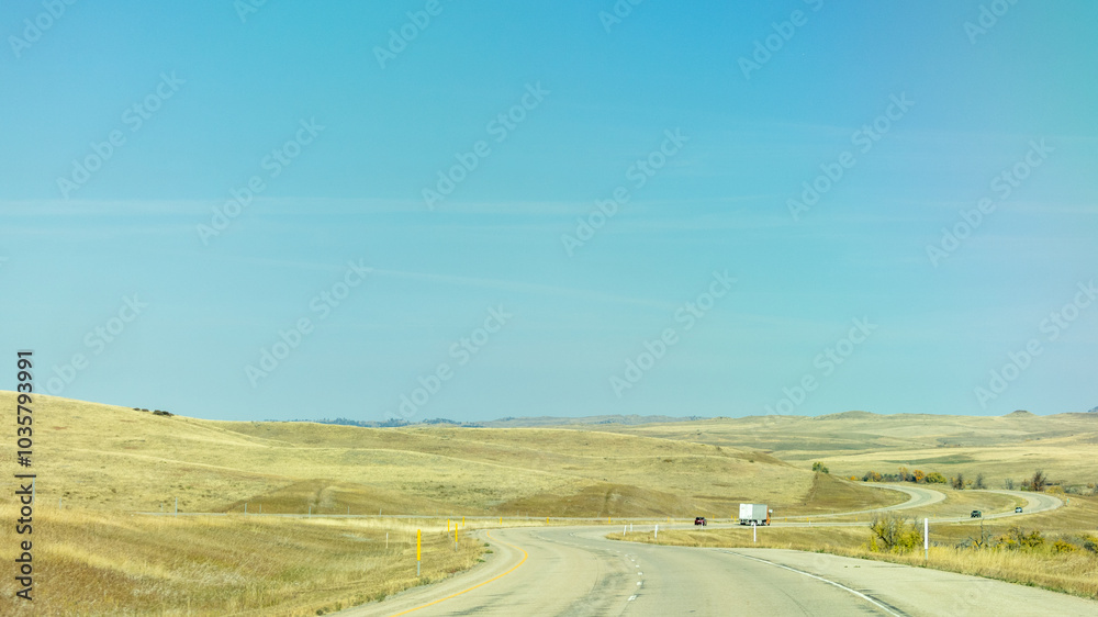 Montana Rolling Hills, Central Montana, Landscape, Roads
