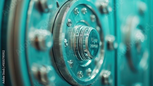 Close-up of a vintage safe lock, symbolizing security and treasure protection.