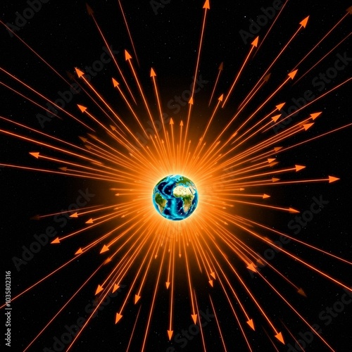 the influence of the sun on the earth, the greenhouse effect, the protective layer of the earth's atmosphere photo