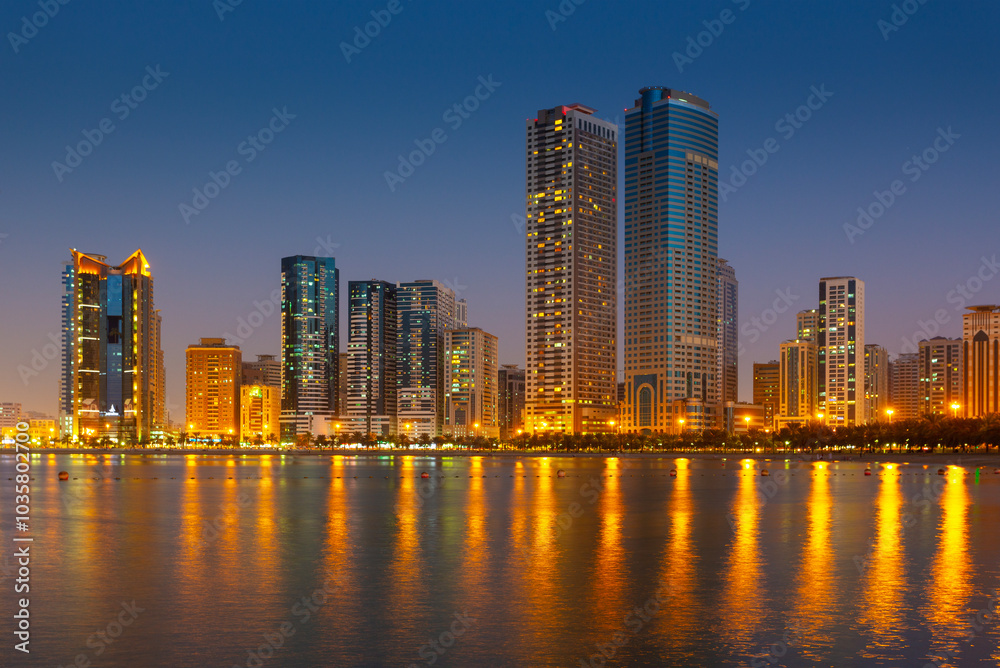 General view of modern buildings in Sharjah General view of modern buildings in Sharjah