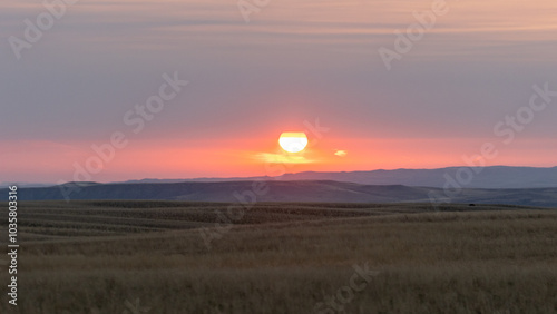 Open Montana Prairie Sunrise, Central Montana, Sunrise