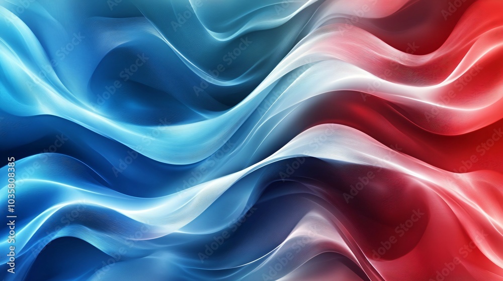 Obraz premium Abstract background with blue and red waves