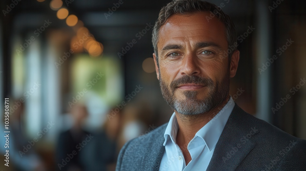 selfassured businessman delivering a dynamic presentation passionately explaining strategies to an engaged group showcasing leadership and mentorship