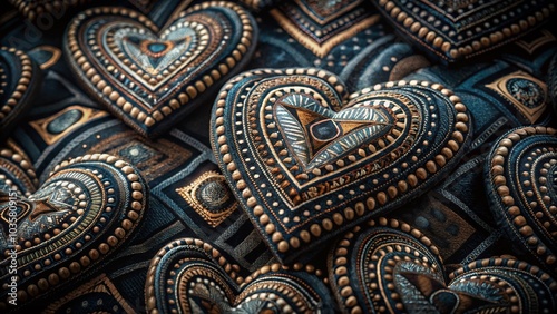 Seamless African Heart Pattern - Vibrant Macro Photography for Textiles and Design