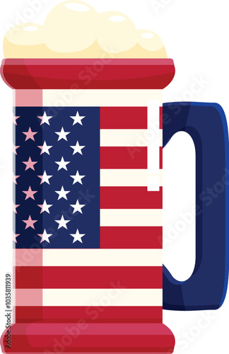 Classic beer stein showcasing the american flag, perfect for celebrating patriotic holidays