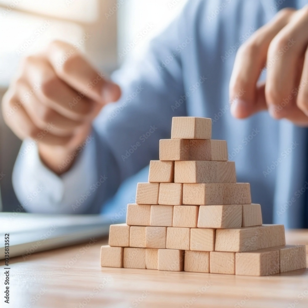 Building success the role of strategy and planning in business growth with wooden blocks Building success the role of strategy and planning in business growth with wooden blocks