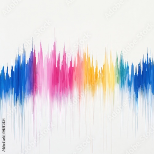 Abstract Rainbow Dripping Paint.