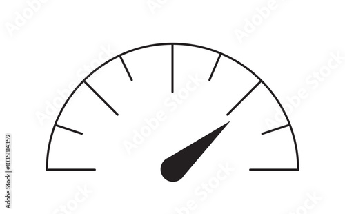 Speed indicator sign. Speedometer and dashboard. Gauge meter credit score. Level and limit. Measurement and control. Mobile app interface. Linear vector illustration